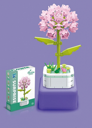 Конструктор блоковый детский фигурка цветок гвоздика 172 детали