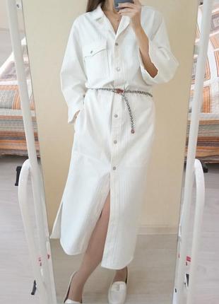 Белое коттоновое платье