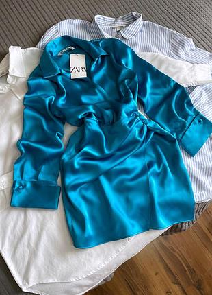 Блакитна сукня блакитне пллатя сатиновк сатинова