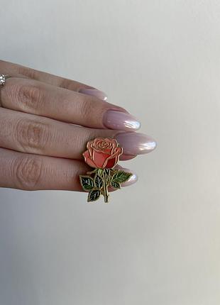 Пін значок металевий брошка червона троянда кохання