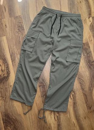 Жіночі карго штани на утяжках внизу shein хакі -розмір л