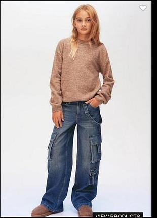 Модні джинси вільного крою карго h&m wide leg