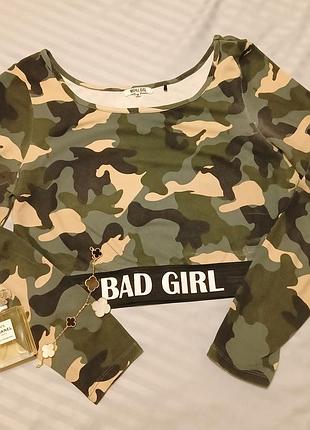 Кроп топ милитари камуфляж