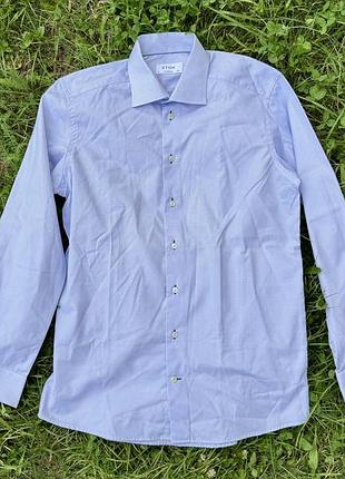 Мужская классическая голубая рубашка eton brighton