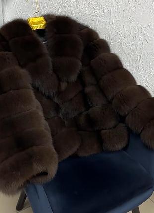 Шуба з натурального фінського песця під соболь