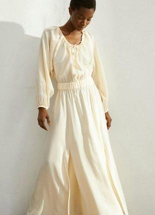 Довге натуральне плаття h&amp;m зі змішаного льону