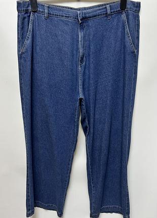 Сині джинси із широкими штанинами