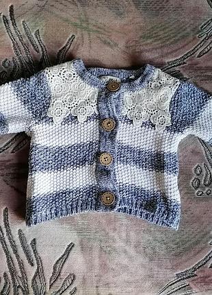 Кофта вязаная на возраст 3-6 месяцев, одежда на девочку, одежда на девочку
