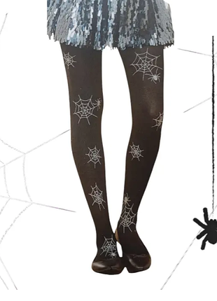 Колготки хэллоуин детские с паутиной 40 den черный