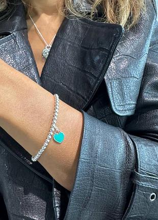 Срібний браслет тіффані люкс