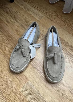 Шкіряні мокасини zara (p. 43-43,5)