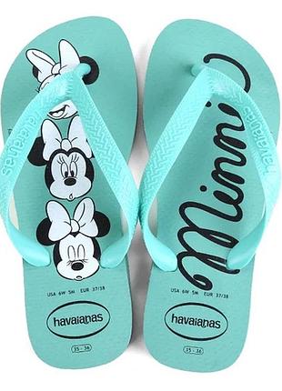 Havaianas  disney, в’єтнамки, шльопанці 38 розмір , бірюзовий колір