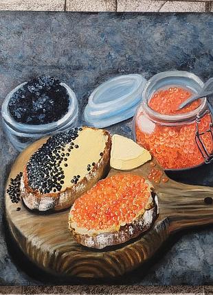 Картина маслом икра