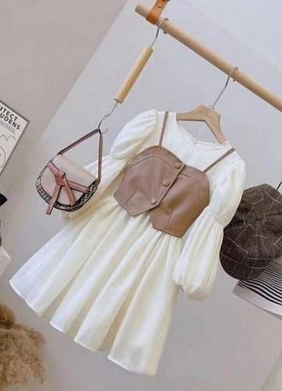 Платье с корсетом из эко-кожи