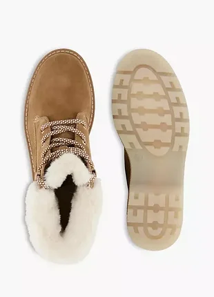 Теплые замшевые бежевые ботинки сапоги на меху landrover 37р