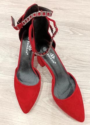 Туфли босоножки женские стильные красные
