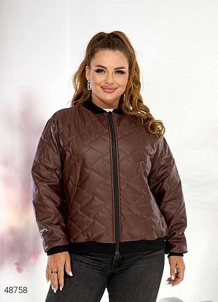 Женская демисезонная куртка бомбер эко кожа