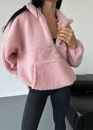 Топовый мягкий и уютный анорак тедди 💝 світшот еко хутро баранчик, кофта, бомбер