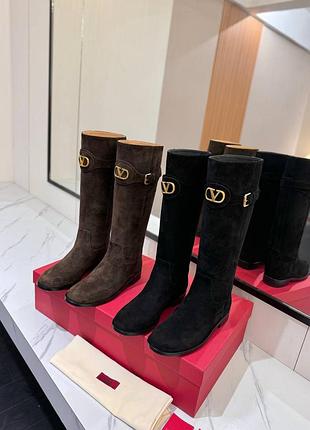 Сапоги замшевые