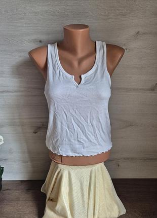 Біла майка топ рубчик primark трендова стильна
