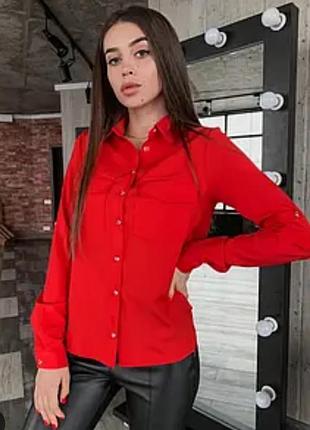 Красивая блуза рубашка красный цвет