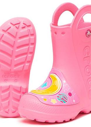Гумові чоботи crocs с6 23 fun lab galactic hearts rain гумові чобітки для дівчинки крокси