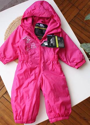 Качественный яркий демисезонный термокомбинезон дождевик на синтепоне tress на девочку 6-12 мес