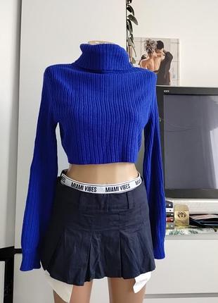 Красива в'язана укорочена кофта 💙💙💙 7