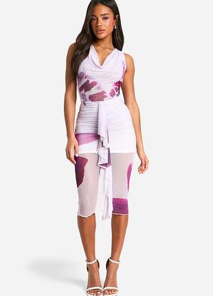 Цветочная 💜платье сетка с воланом