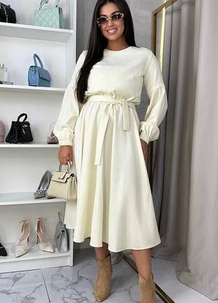 Платье-миди вельветовое