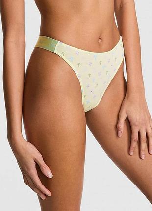 Трусики бавовняні салатові стрінги оригінал victoria’s secret pink
