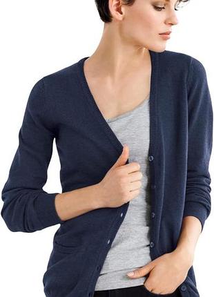 Женский тоненький теплый синий кардиган от fatface 68% шерсть 5% кашемир