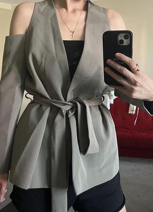 Жакет піджак під пояс без застібки, розміри на фото