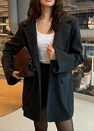 Накладной платеж ❤ шерсть тёплый удлиненный пиджак жакет на подкладке на пуговицах
