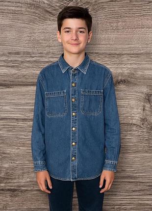 Джинсовая рубашка на мальчика подростка