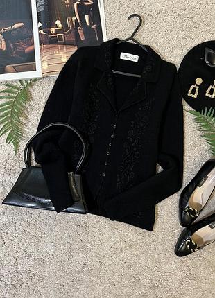 Винтажный шерстяной кардиган с вышивкой на пуговицах No85/61