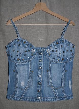 Крутой джинсовый топ-бюстье