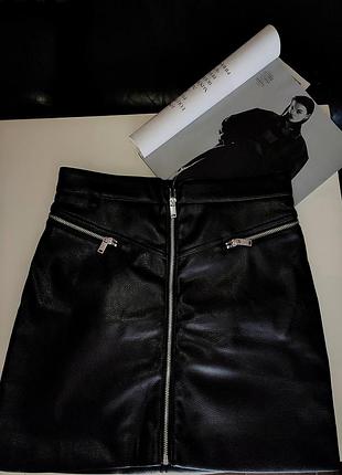 Юбка кожаная h&amp;m.