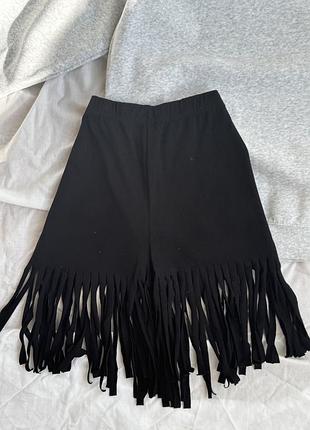 Трикотажні велосипедки з бахромою shein