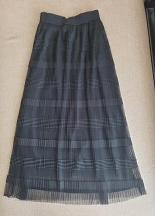 Черная юбка плиссе из фатина vero moda