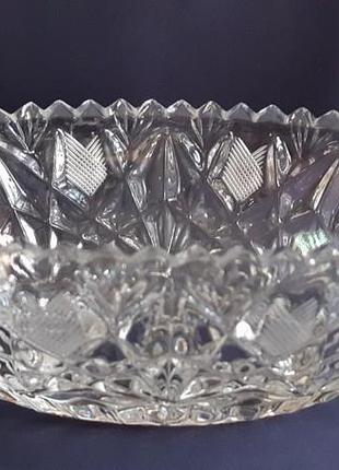 Ваза салатник хрустальный 22х14х7 см.