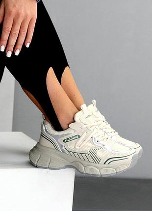 Sale стильные текстильные женские бежевые кроссовки осенние весна осень