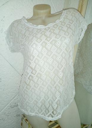 Распродажа 2+1 футболка ажурная сетка гипюр кружево тренд