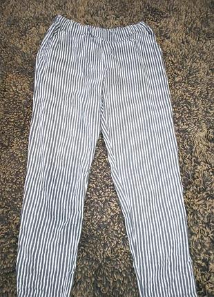Штани брюки в смужку легкі бавовна хлопок котон італія