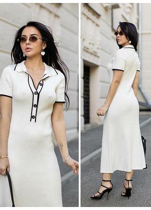 Стильное хлопковое платье поло макci (9 цветов) длинное платье миди