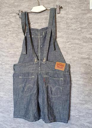 Женский джинсовый льняной комбинезон шорты лен levis  levi's