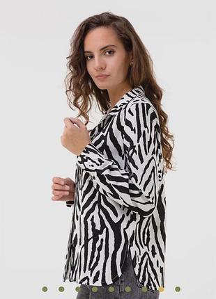 Сорочка льон зебра анімалістичний принт s m