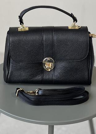 Женская кожаная сумка megan черная 804004