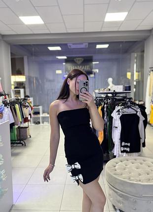 Чорна сукня з бантами від zara