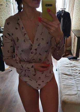 Сатиновая блуза боди размер с